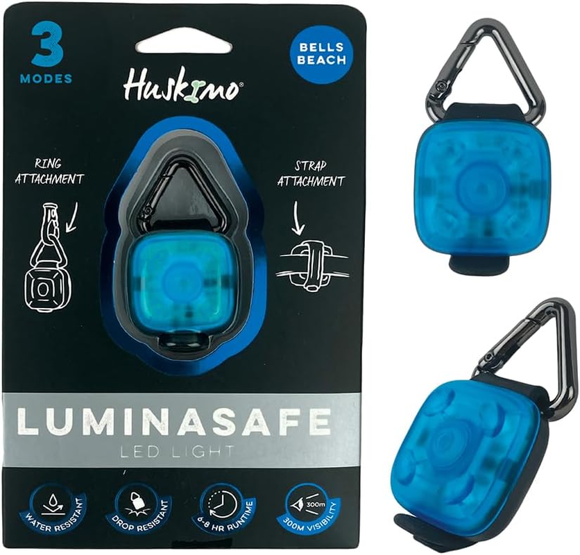 Huskimo Luminasafe LED Dog Light, Bells Beach Blue, 300M Visibility, USB-C Rechargeable, Water Resistant image number 4