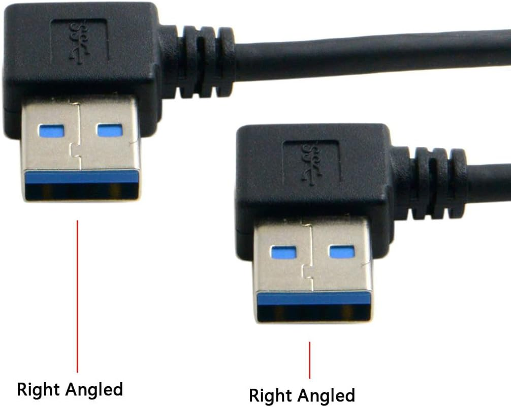 CY 20Cm USB 3.0 Type a 90 Degree Right Angled to Right Angled Data Cable for Hard Drive Computer image number 5