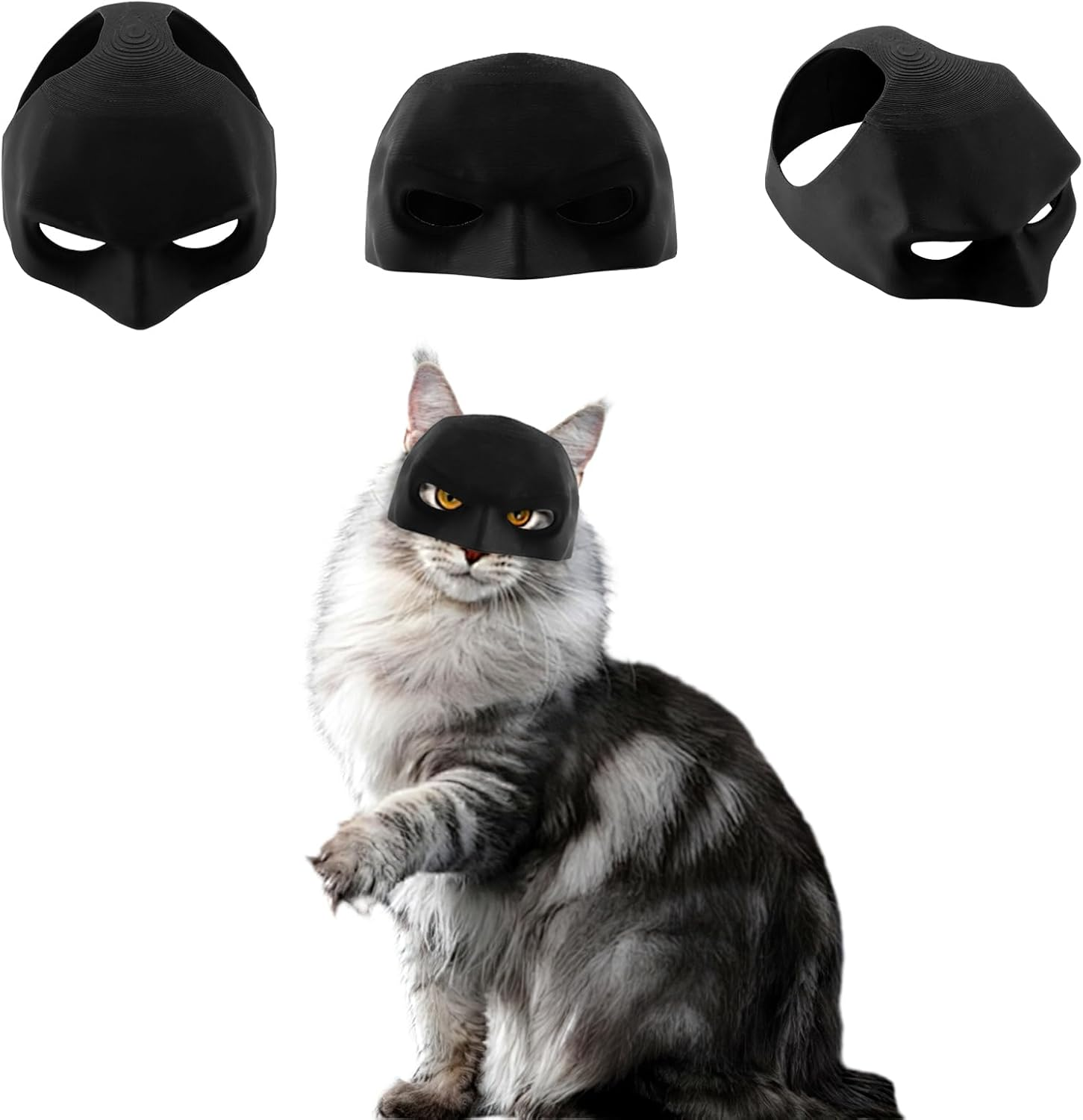 SYHSYC Batman Mask for Cats Batcat Mask Bat Mask 3D Cat Mask Cat Mask Cat Clothing Pet Costume for Halloween or Daily Fun Cosplay Bat Costume, 11 Cm image number 1