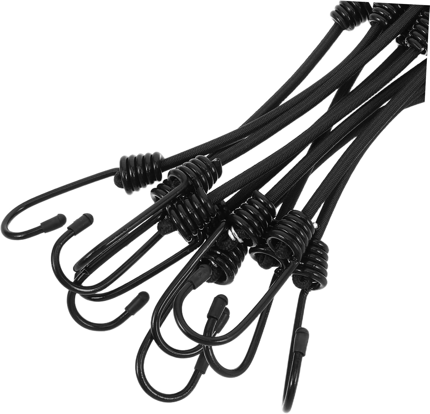 Holibanna 10Pcs Heavy Duty Elastic Bungee Cords Hooks Luggage Tie down Straps for Motorcycle Binding Scooters Bikes Trunk Fixing image number 1