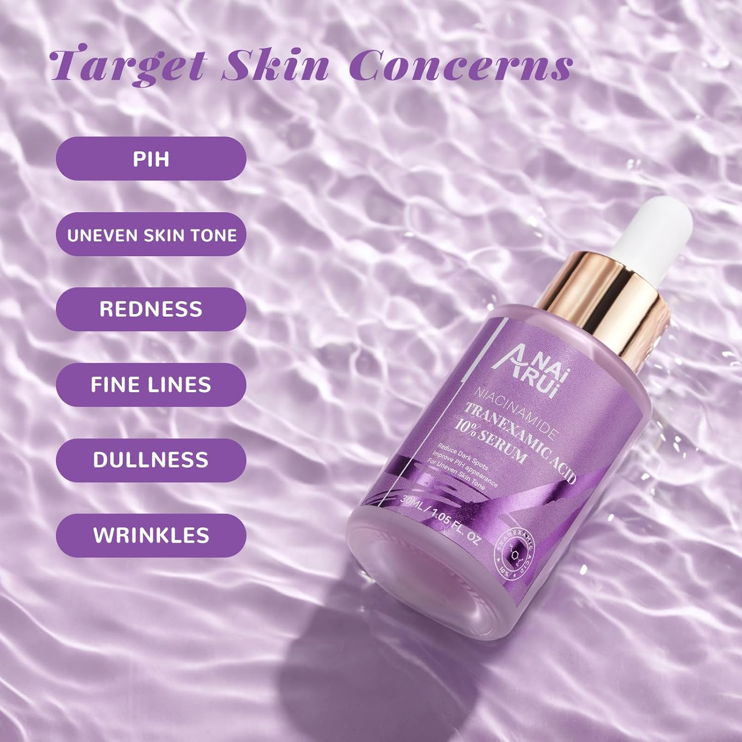 ANAI RUI 10% Tranexamic Acid Serum with Niacinamide,Kojic Acid, Arbutin,Ceramide, for Uneven Skin Tone 1.05 Fl.Oz image number 4