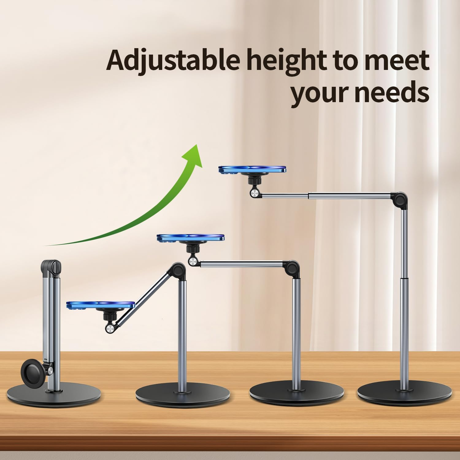 Yayusi Magnetic Overhead Tripod Mobile Phone for Iphone, 30 Cm Long Mobile Phone Holder for Filming, Adjustable and Mobile Phone Tripod Table, Suitable for Live Broadcasts, Meetings, Cooking, Nail Art