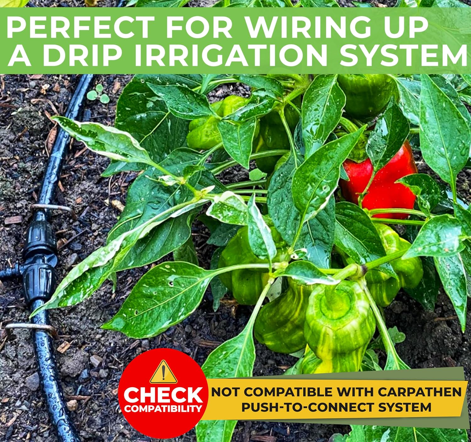 CARPATHEN 5/16 Drip Irrigation Tubing - Mainline - (.42" OD X .30" ID) 100 Ft Black PVC Water Line image number 6