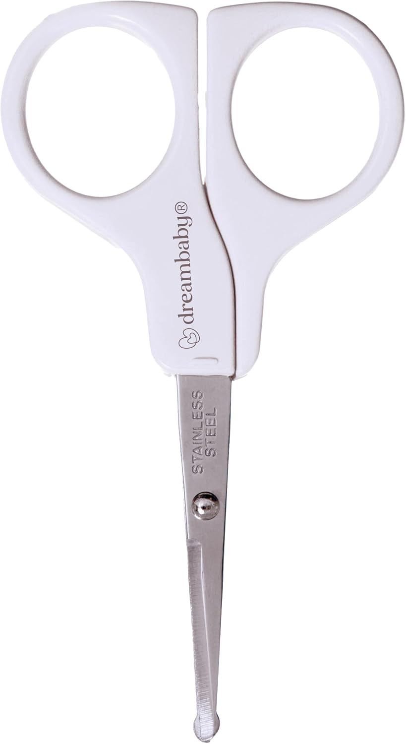 Dreambaby Baby Safety Nail Trimmer Scissors - with Rounded Tip & Comfortable Handles - White