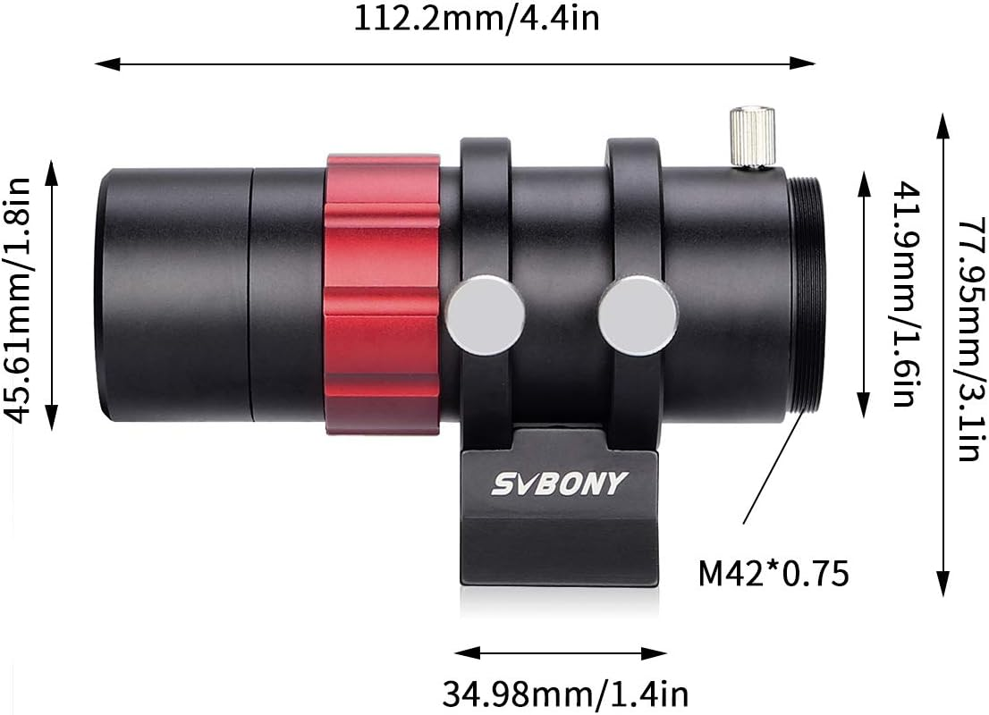 SVBONY SV165 Mini Guide Scope, Compatible with SV305 Pro ZWO QHY Orion Auto Guiding Cameras image number 6