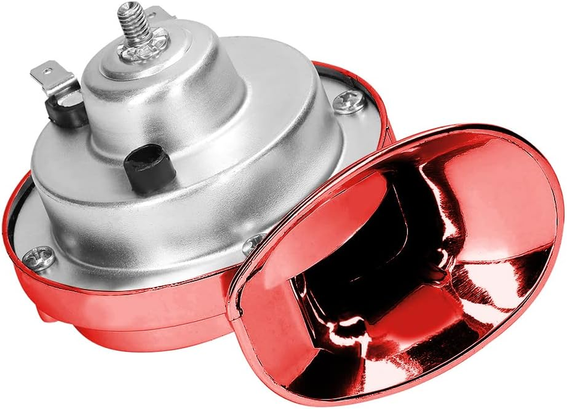 Moly Magnolia 300DB Super Loud Train Horn, 2PCS Car Air Electric Snail Double Horn, 12V Waterproof Air Horns Replacement Kit, Auto Accessories Universal for Motorcycle, Truck, Bike, Boat (Wine Red) - Gray image number 3