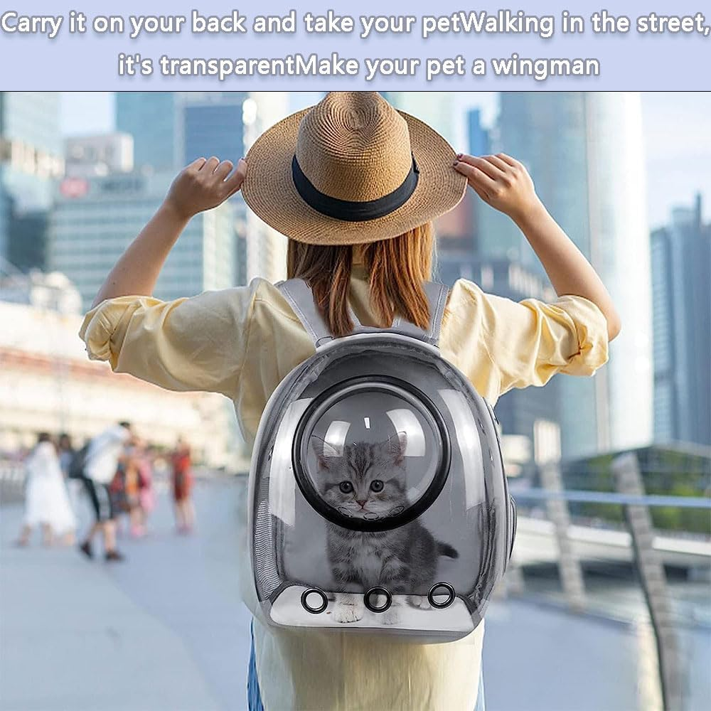 Cat Backpack Carrier, Cat Bubble Backpack with Two Covers,Pet Space Capsule Backpack Pet Carrier for Travel Hiking Walking Camping image number 2