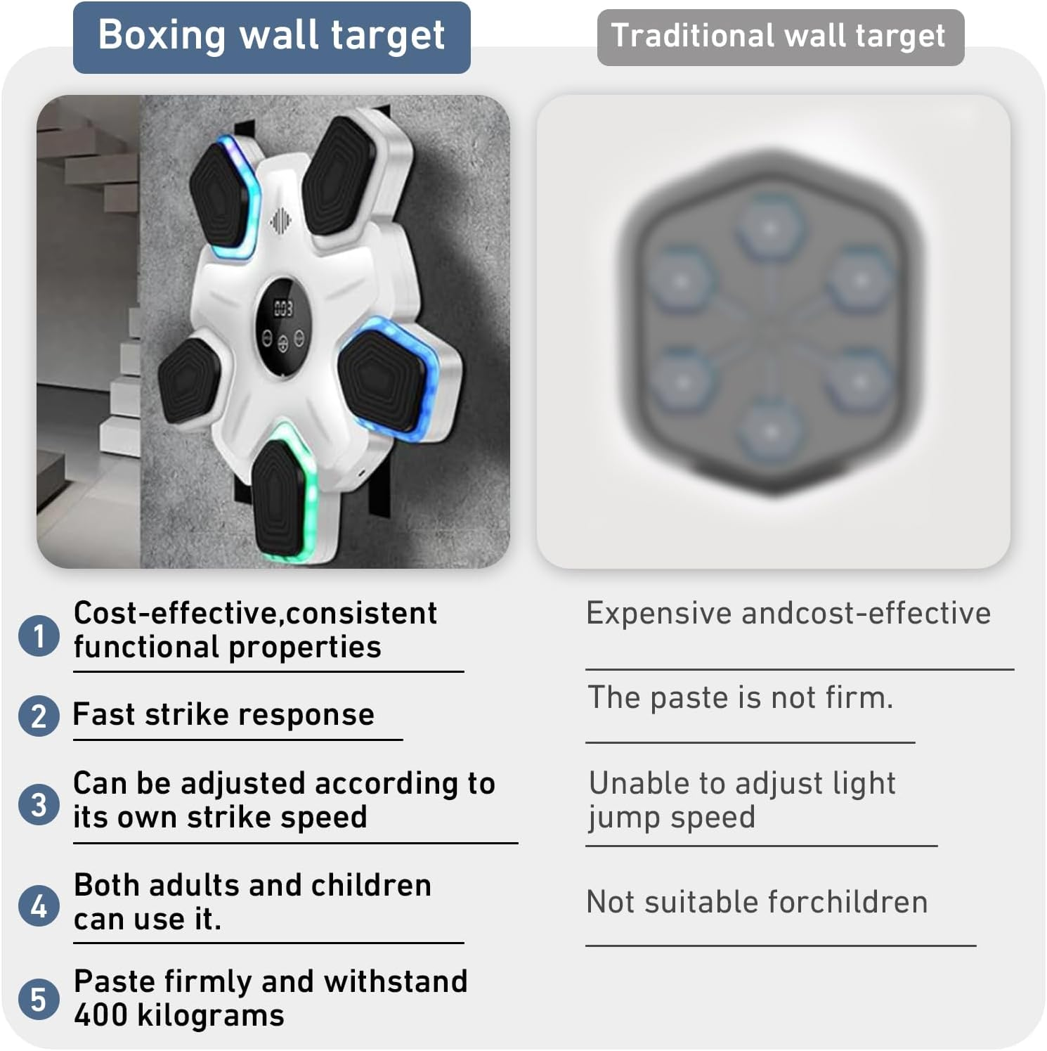 Music Boxing Machine, Smart Punching Boxing Machine with Bluetooth (White) image number 5
