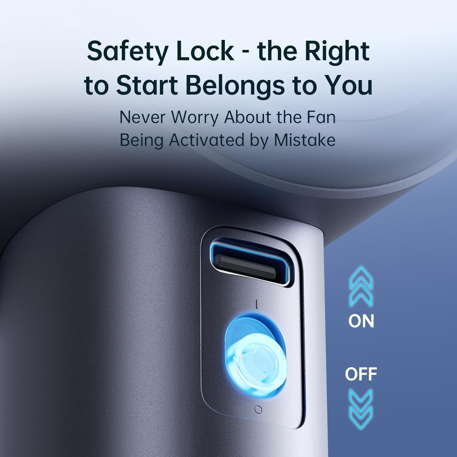 JISULIFE Handheld Fan Pro1,Speed(1-100) Adjustable Mini Portable Fan,3600Mah Battery Rechargeable Personal Fan,Digital Display,For Women Men Travel/Camping/Outdoor-Blue image number 3