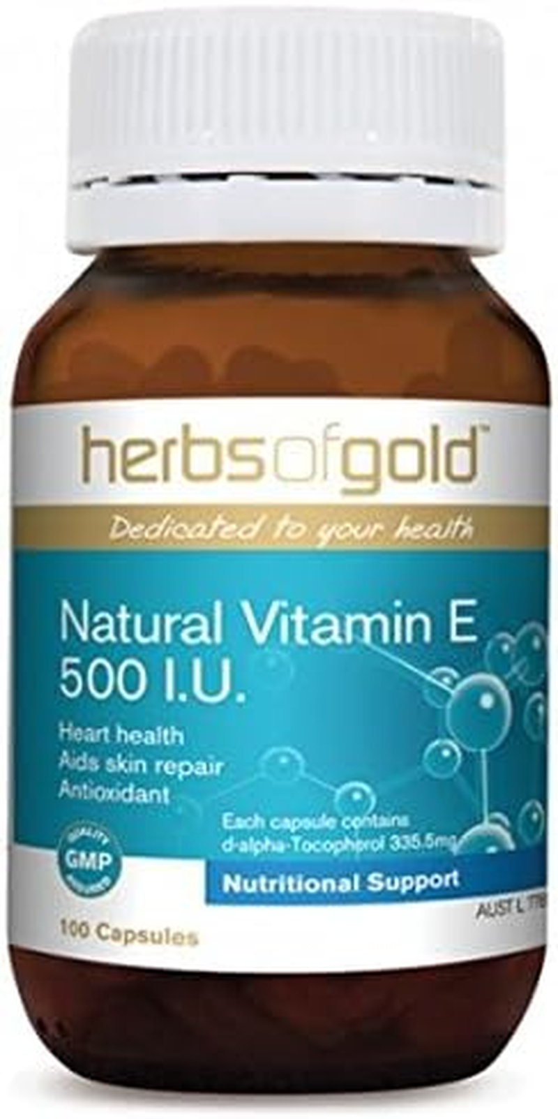 Herbs of Gold Natural Vitamin E 500I.U. 100C