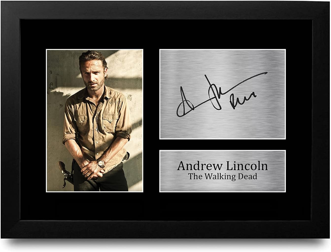 HWC Trading FR Andrew Lincoln Gift A4 Printed Autograph FRAMED the Walking Dead Gifts Print Photo Picture Display