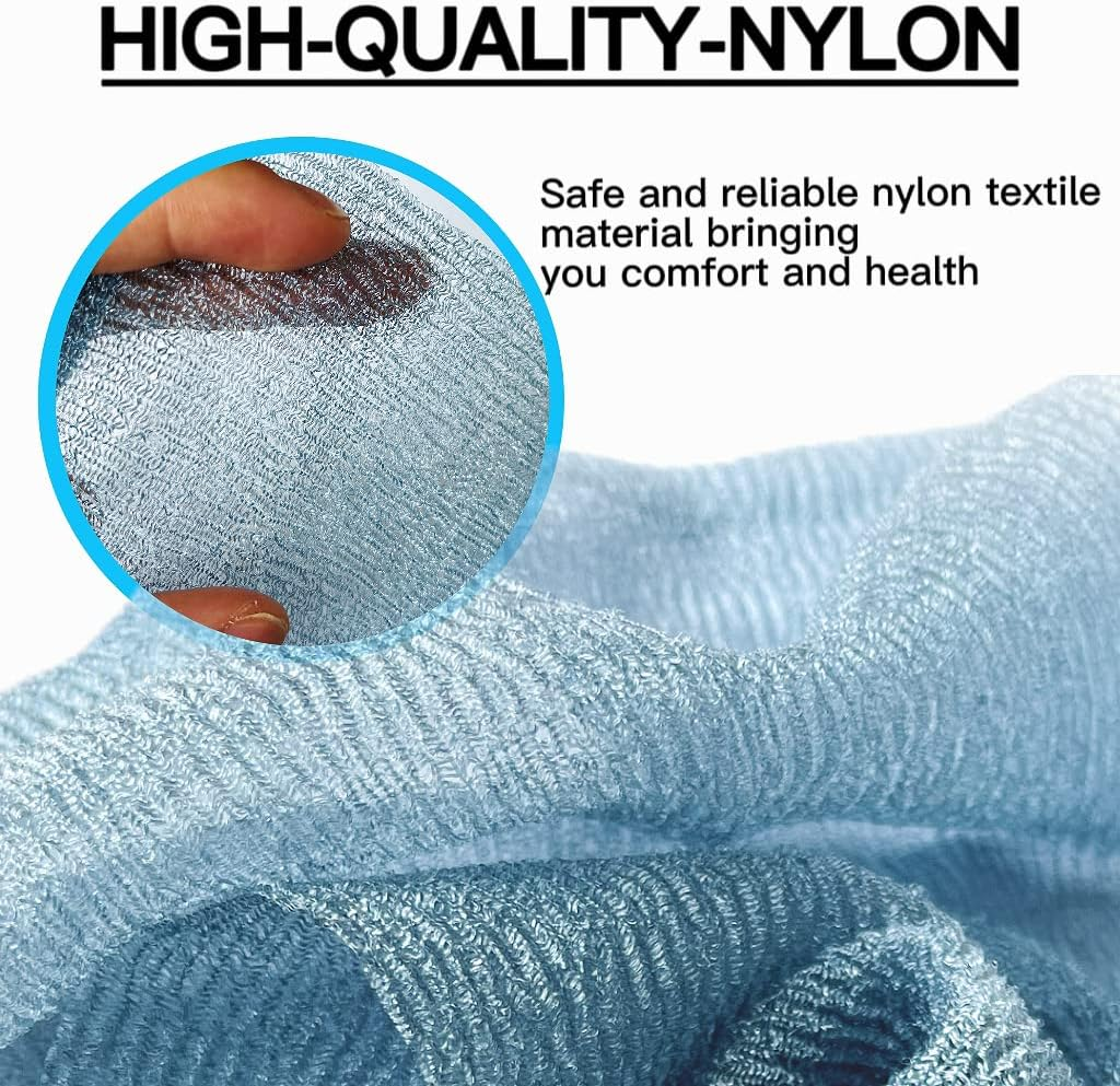 Japanese Washcloth Exfoliating Towel Sponge Loofah for Body Scrubber in Shower - 6 Pieces (GY, BLK, WH, YLW, PNK, BLU) image number 6