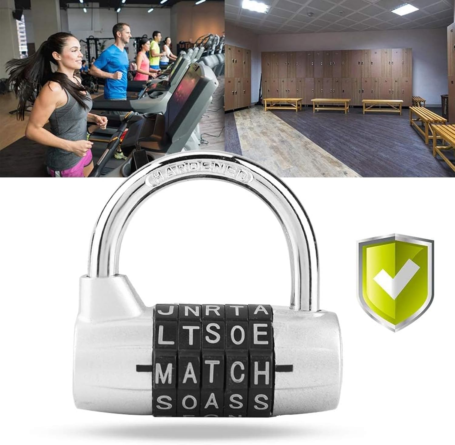 Combination Lock, 5 Letter Combination Padlock, Luggage Lock, Travel Lock, Safety Padlock Keyless Resettable Metal Lock for School Gym Locker, Sports Locker, Fence, Toolbox, Case, Hasp Storage image number 5