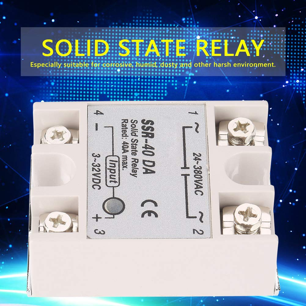 Single Phase DC AC Solid State Relay 40DA 40A Input 3-32V Output 24-380V High Speed Anti-Vibration Long Life Compact Ideal for Automated Control CNC Machine Tools image number 4