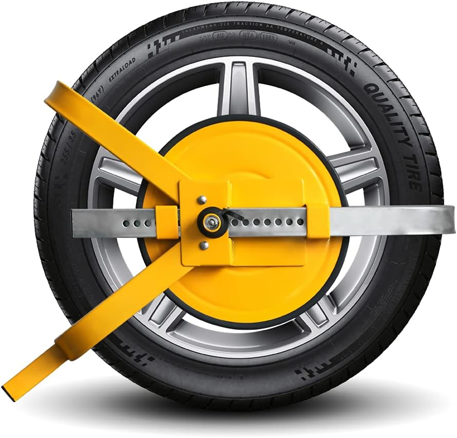 Traderight Wheel Defender Lock Clamp for Car Caravan Trailer,Anti-Theft Clamp Lock with Security Keys,Suits Heavy Duty 13''-15'' Wheels image number 6