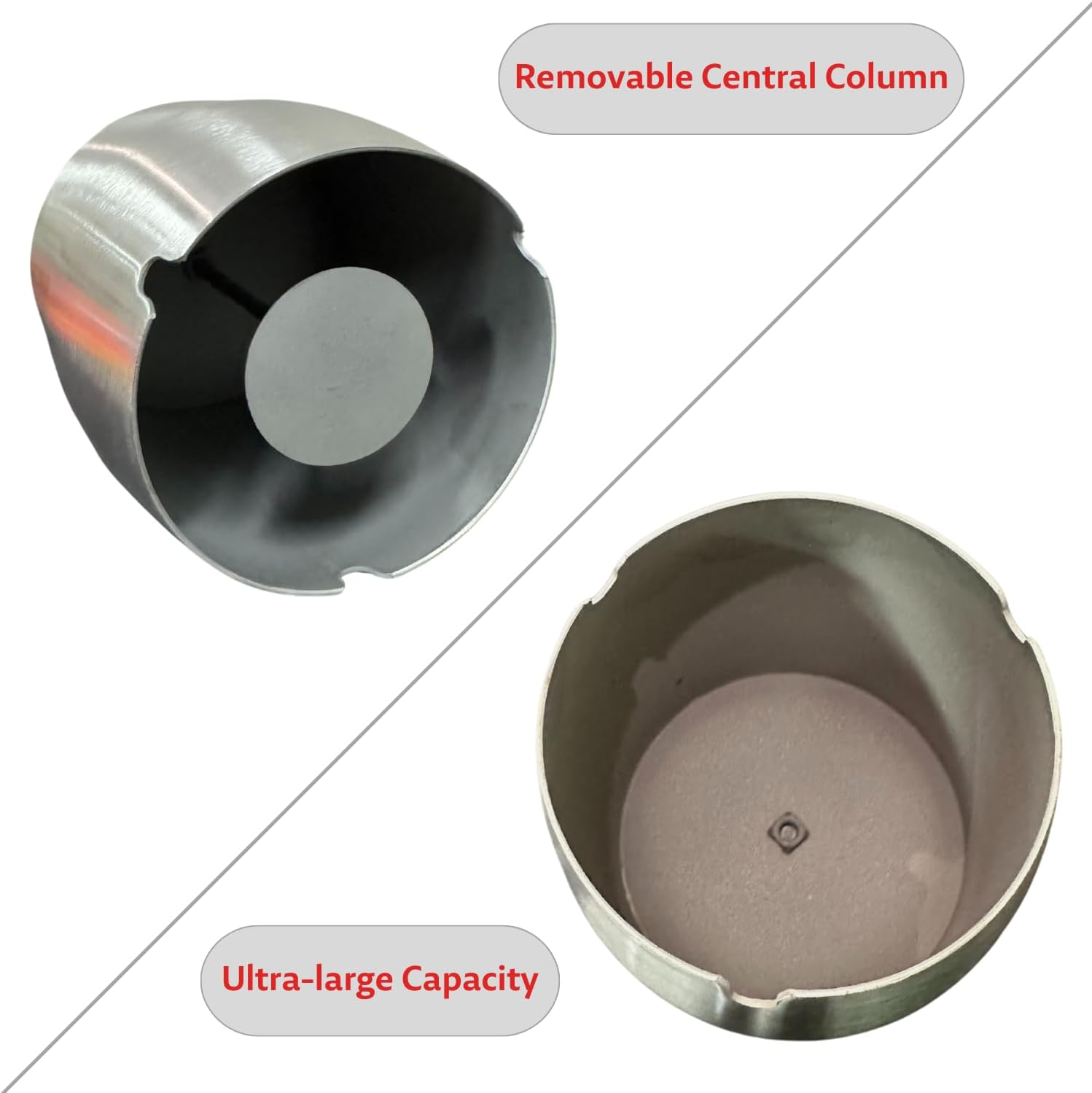 Ash Tray, Large Outdoor Ashtray with Lid, Ashtray for outside Patio, Stainless Steel Windproof Smokeless Ash Tray for Balcony, Ashtrays for Smokers, Cigar, Home Office Decoration image number 6