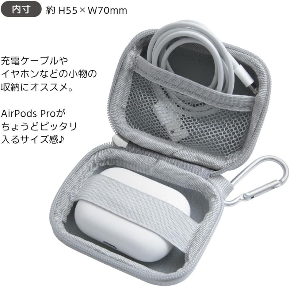 Grand Thunk Gadget Pouch, Small Hard Pouch, Storage, Small Items, Raccoon and Fox Gadget Pouch, SS Cable, Compact, Travel, Business Trip