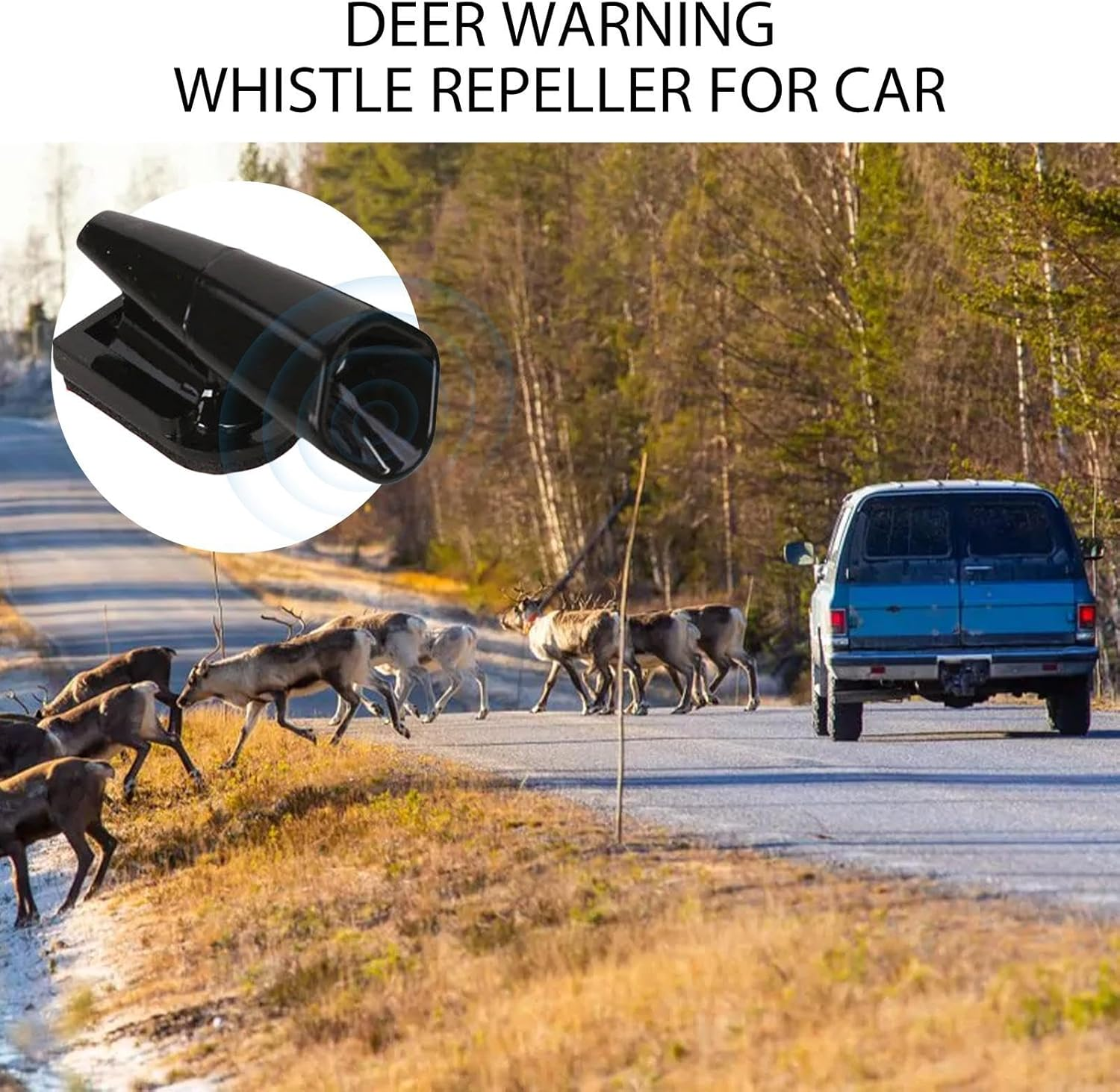 Anti Deer Whistle for Car,Deer Warning Whistle for Car - Driving Ultrasonic Animal Alarm Device, Ultrasonic Driving Deer Warning Alarm, Animal Warning Double Sided Tape for Car, image number 4