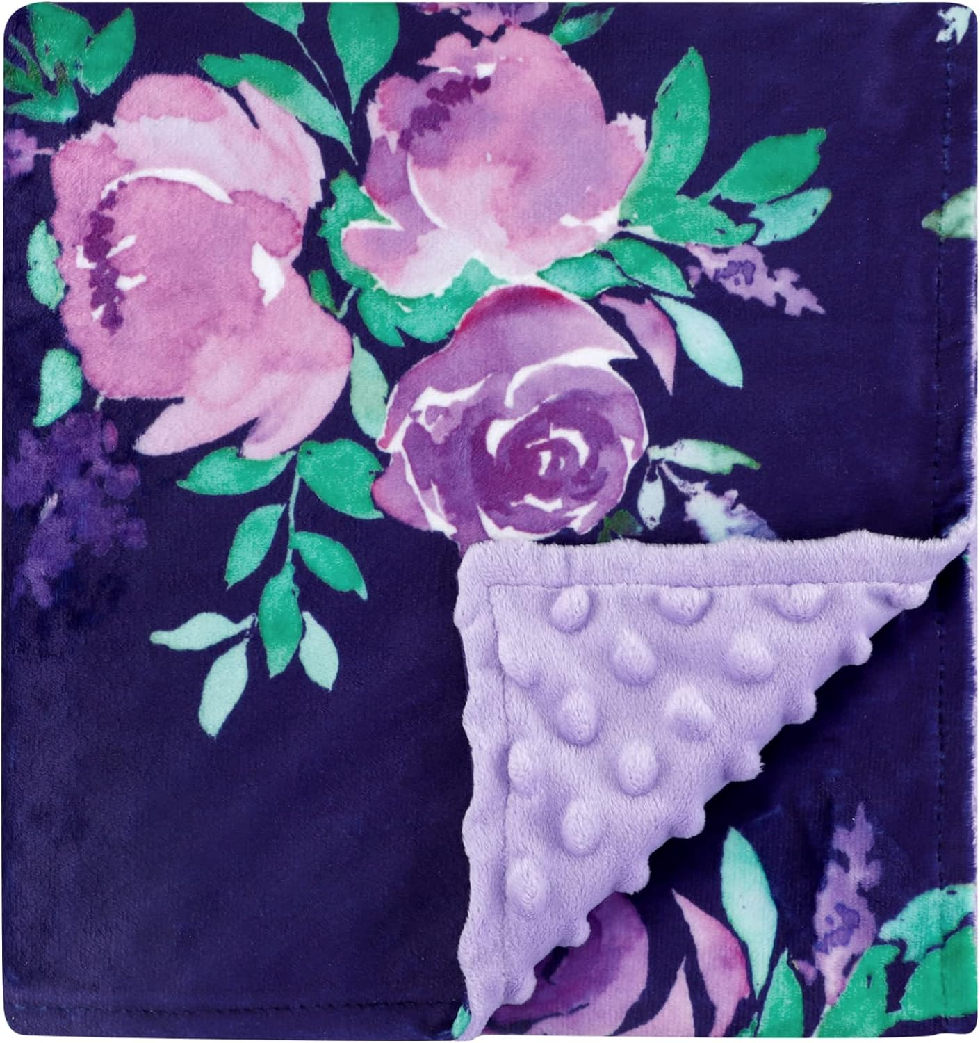 TANOFAR Baby Blanket for Girls Purple Floral Minky Blanket Super Soft Toddler Receiving Blanket with Dotted Backing 30 X 40 Inch image number 4
