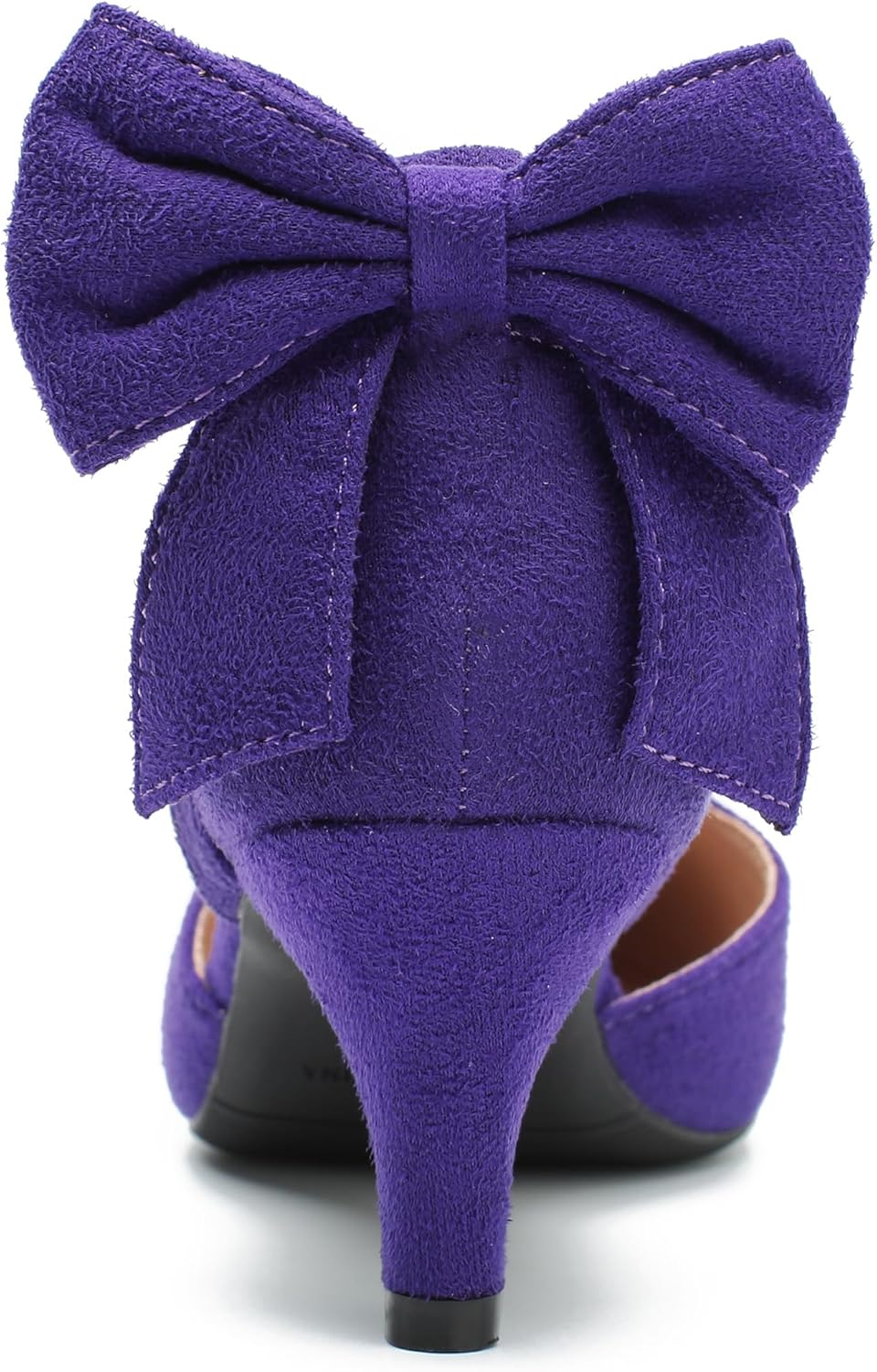 Women'S Wedding Evening Party Bow Kitten Heels Pumps Ankle Strap Buckle Dress Shoes image number 5