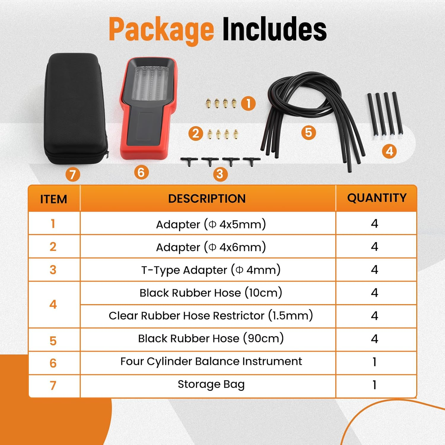 Maxpeedingrods Universal 4-Cylinder 3-Cylinder 2-Cylinder Carburetor Synchronizer for Motorcycle, Carb Balancer Synchronization Gauge image number 4