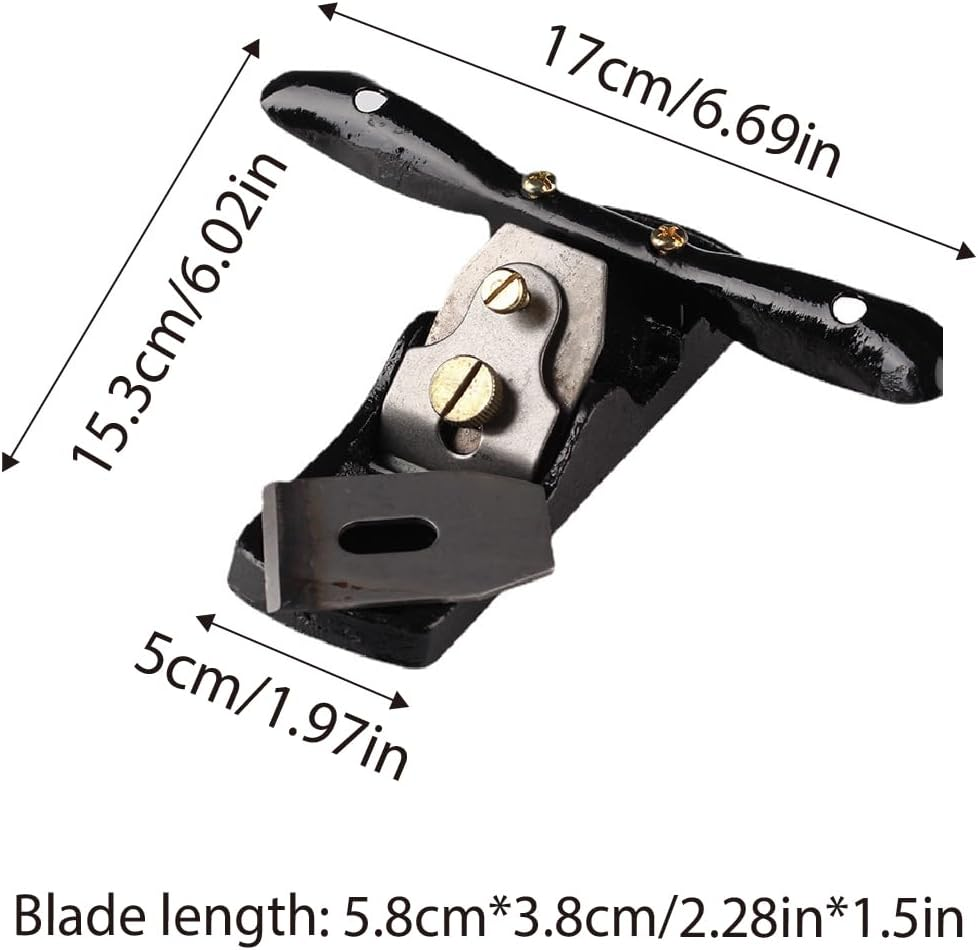 AIMALL Mini Cast Iron Wood Planer - Handheld 6.69 Inch Manual Trimming Planer with 2.28 Inch Blade, Small Flat Planer for Woodworking image number 1