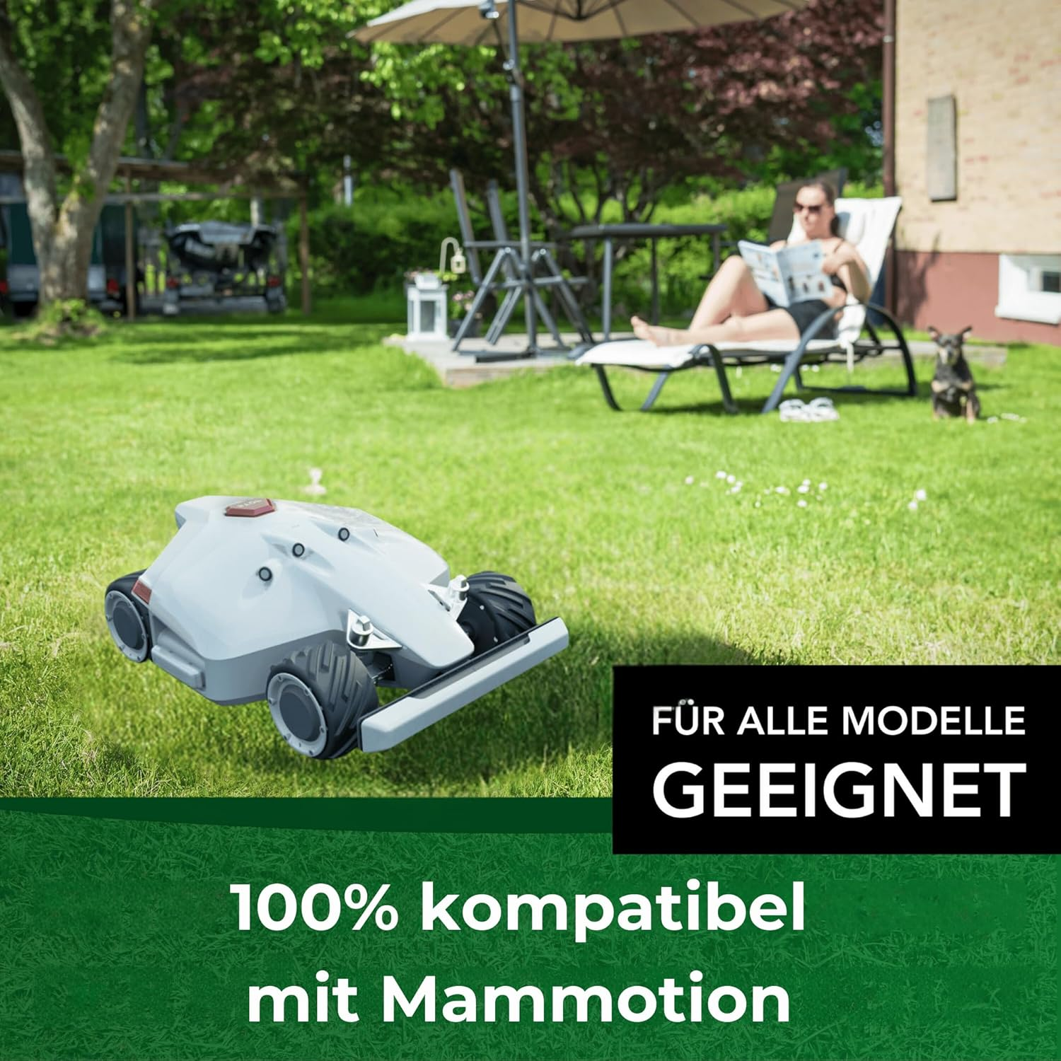 G Greengrass Tools Titanium Blade Compatible with Mammotion Luba and Compatible with Yuka Robotic Lawnmower Replacement Blades - Longlife - Double Hole - Shatterproof [DIN EN 50636 Tested], Piece: 24,