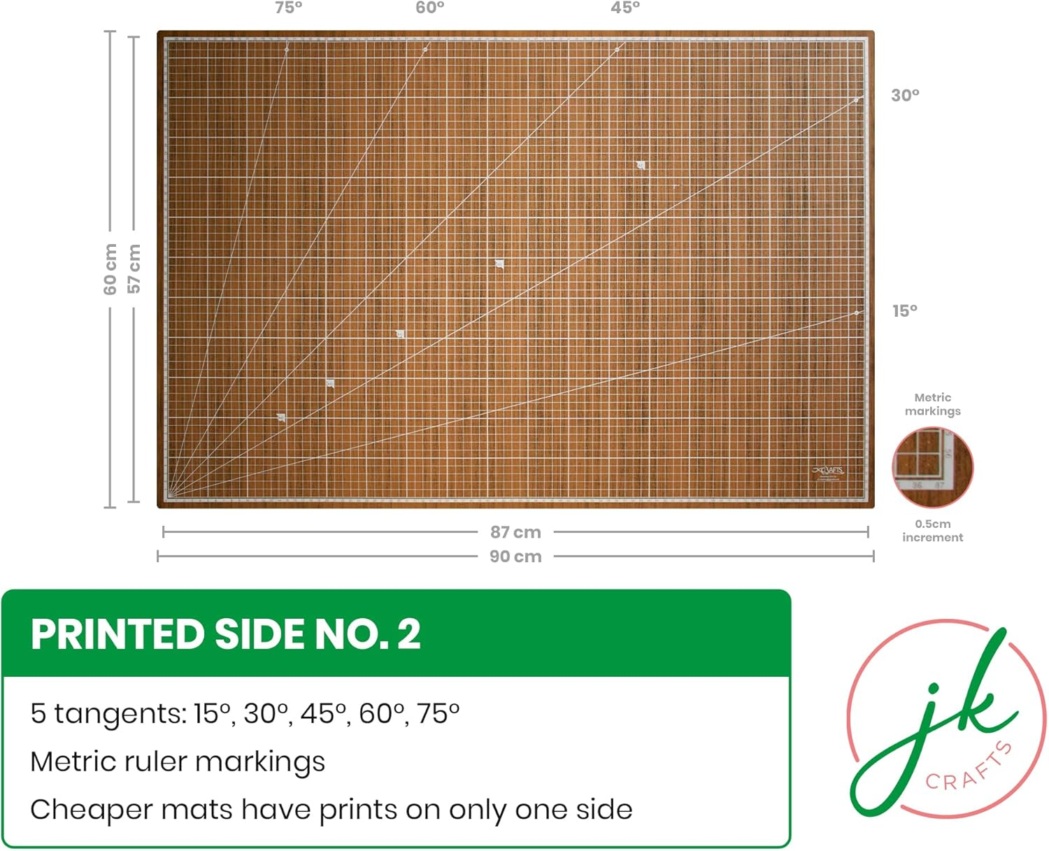 Self Healing Cutting Mat A1 - with Normal PVC, Wood Grain - Craft Mat - Sewing Cutting Board - Quilting Cutting Mat - Dressmakers Cutting Mat - Rotary Cutting Mat image number 5