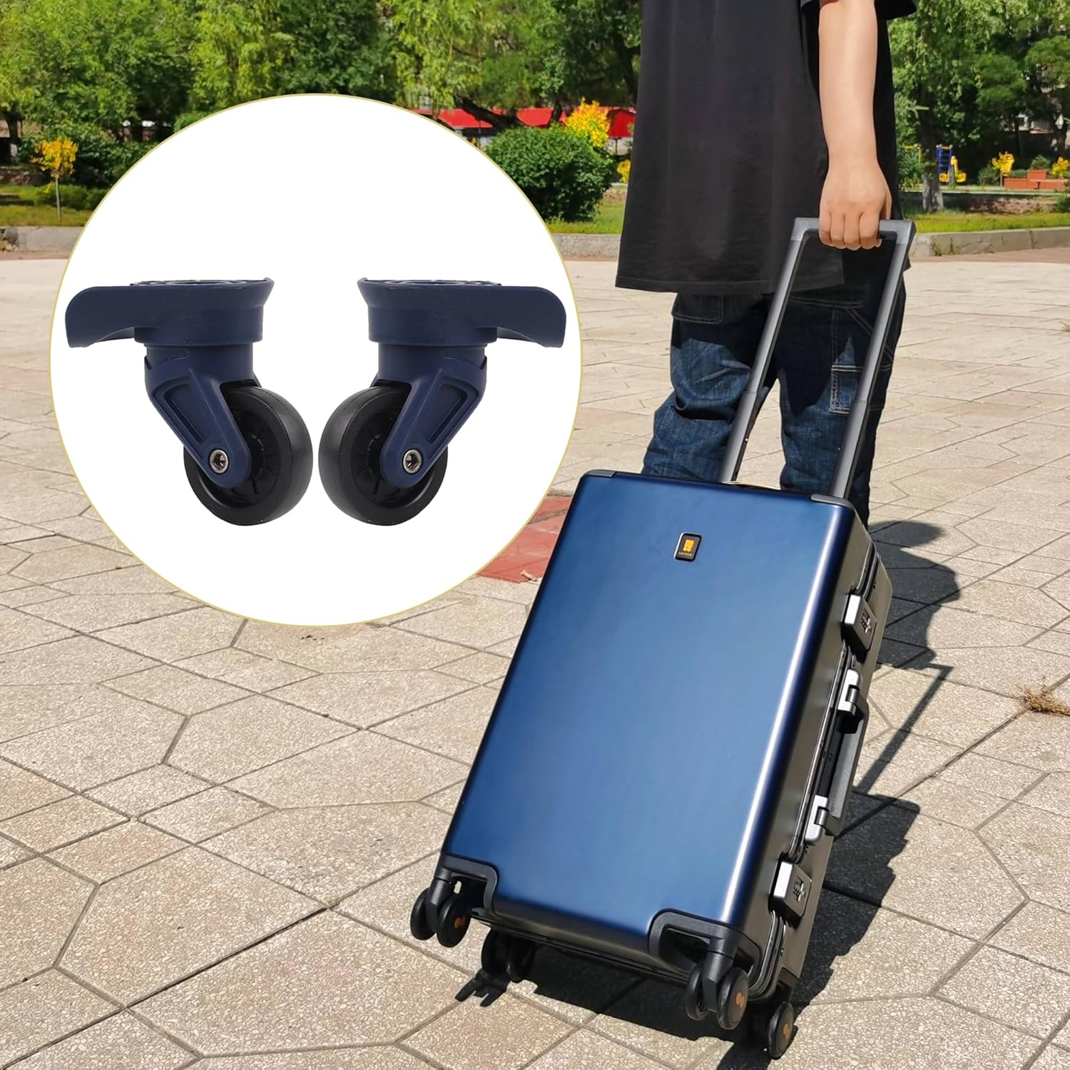 RDEXP 85 X 50Mm Luggage Wheels Replacement for Travel Swivel Wheels W321 Set of 1 image number 1