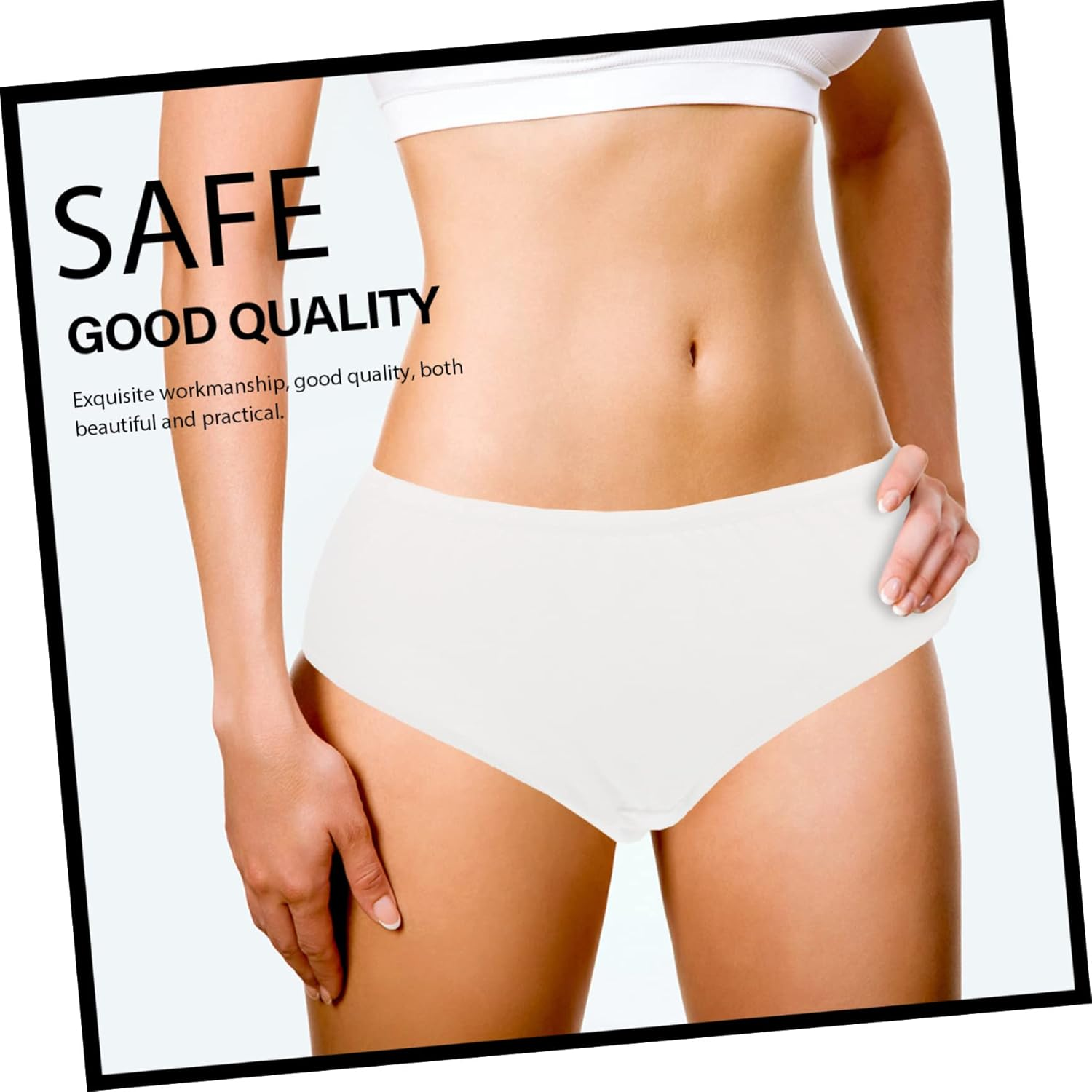 BESTYASH 4Pcs Disposable Maternity Underwear for Postpartum Women Supple Cotton Material Portable Briefs for Home Use XXL White image number 3