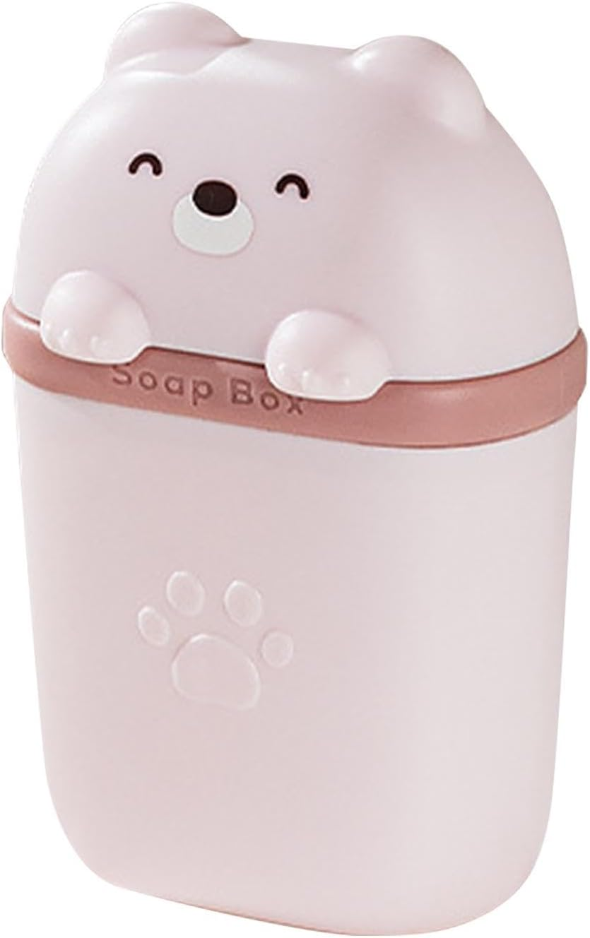 Travel Shampoo Bar Container - Cute Bear Shaped Portable Shampoo Bar Case - Efficient Drain Hole Design Shampoo Bar Holder for Gym