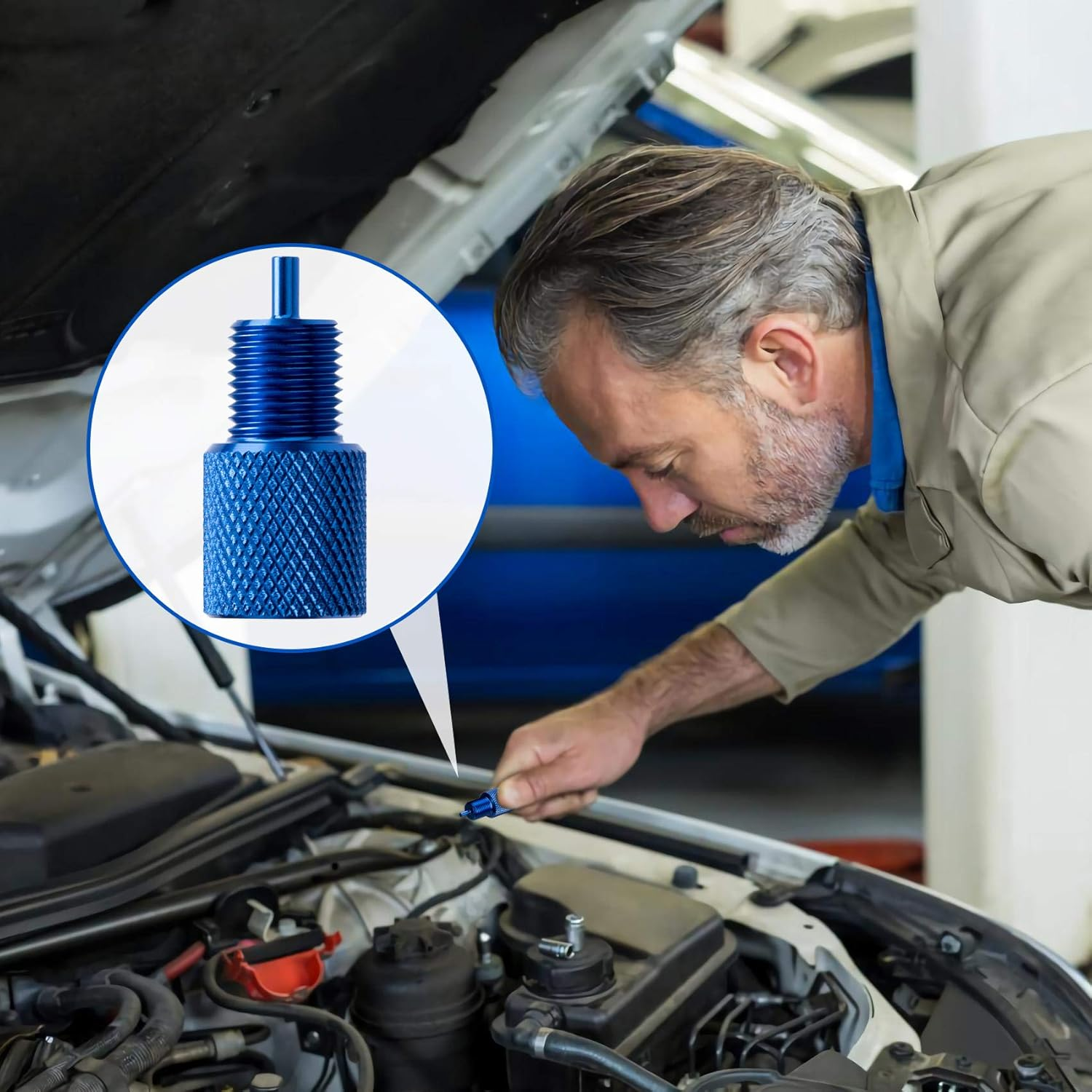 PAGOW 2 Pack Proportioning Valve Bleeder Tool, PV2 PV4 Disc/Drum Brake Proportioning Valve Bleeder Tool, for AC Delco 172-1353 172-1371 with Gms Street Rod Classic Car and Chevys Truck, Blue - 2Pcs image number 2