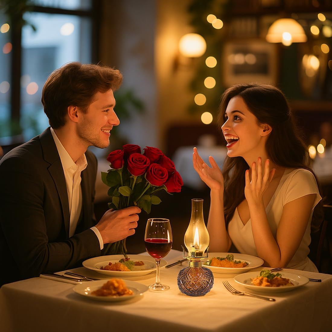 2 Pieces Chamber Oil Lamps,Transparent Glass Oil Lamps for Indoor Use, 250Ml Clear Kerosene Lamp for Emergency Lighting, Home Decor, Prayer, Hurricane Lantern (Brown) - Transparent image number 1