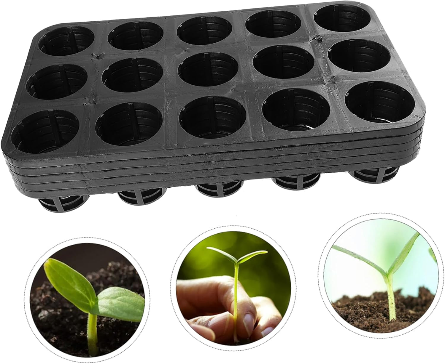 BCOATH 5 Pack Pp Starting Trays Greenhouse Planting Trays for Fruits Sowing Supply Planting Nursery Tray image number 2