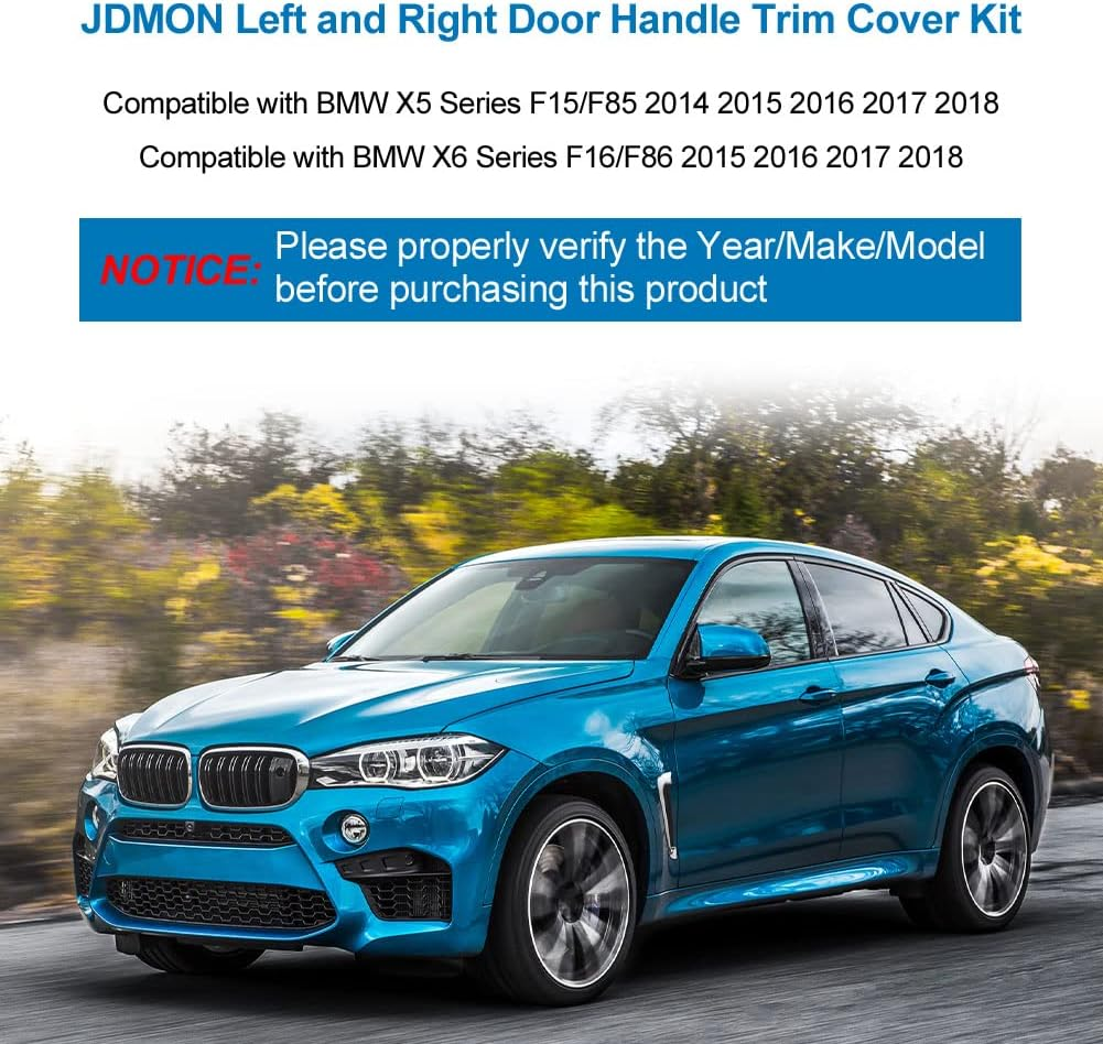 JDMON Replacement for Door Pull Handle Covers BMW X5 Series F15/F85 2014 2015 2016 2017 2018, X6 Series F16/F86 2015 2016 2017 2018 Interior Door Grab Handle Covers (ABS) image number 1