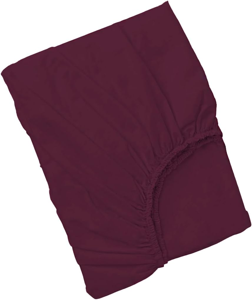 Flat Sheet - Pillowcase, Mattress Cover, Brushed Microfibre, Flat Sheet for Beds (90 Cm, 105 Cm, 135 Cm, 150 Cm and 180 Cm), Bedding (Maroon, Bed 105 X 200 Cm, Fitted Sheet) image number 3