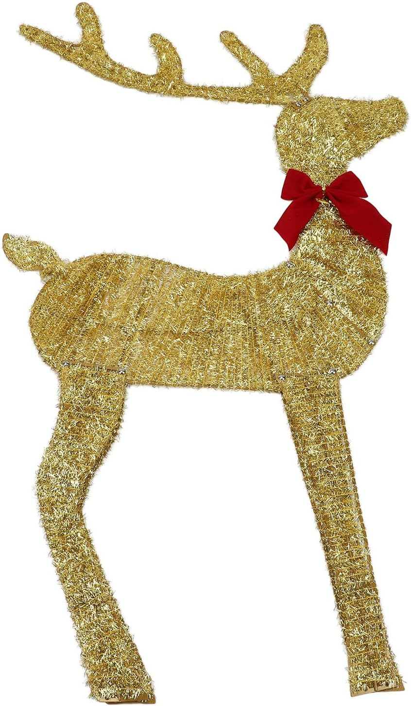 Xmas Deer Family Decoration Set, Light up Reindeer Decoration, 3 Piece Reindeer Family with LED Lights for Xmas Front Door Indoor Outdoor Lighted Holiday Displays