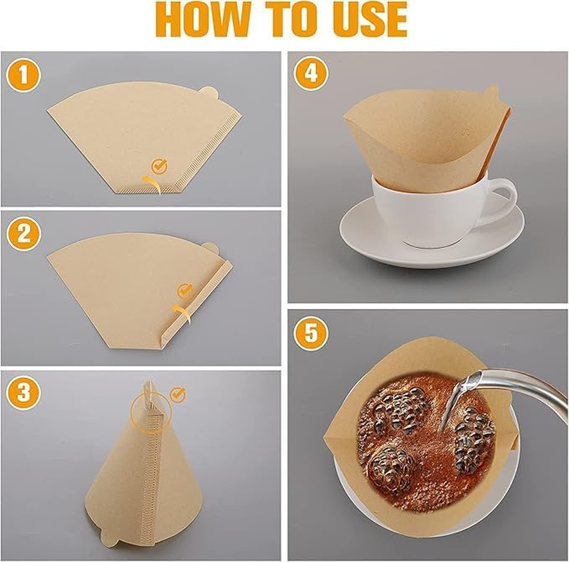 Coffee Filters, Set of 100， Disposable Coffee Filter Papers, Size 04，Unbleached Cone Paper Filters for Coffee Dripper & Pour over Coffee Maker