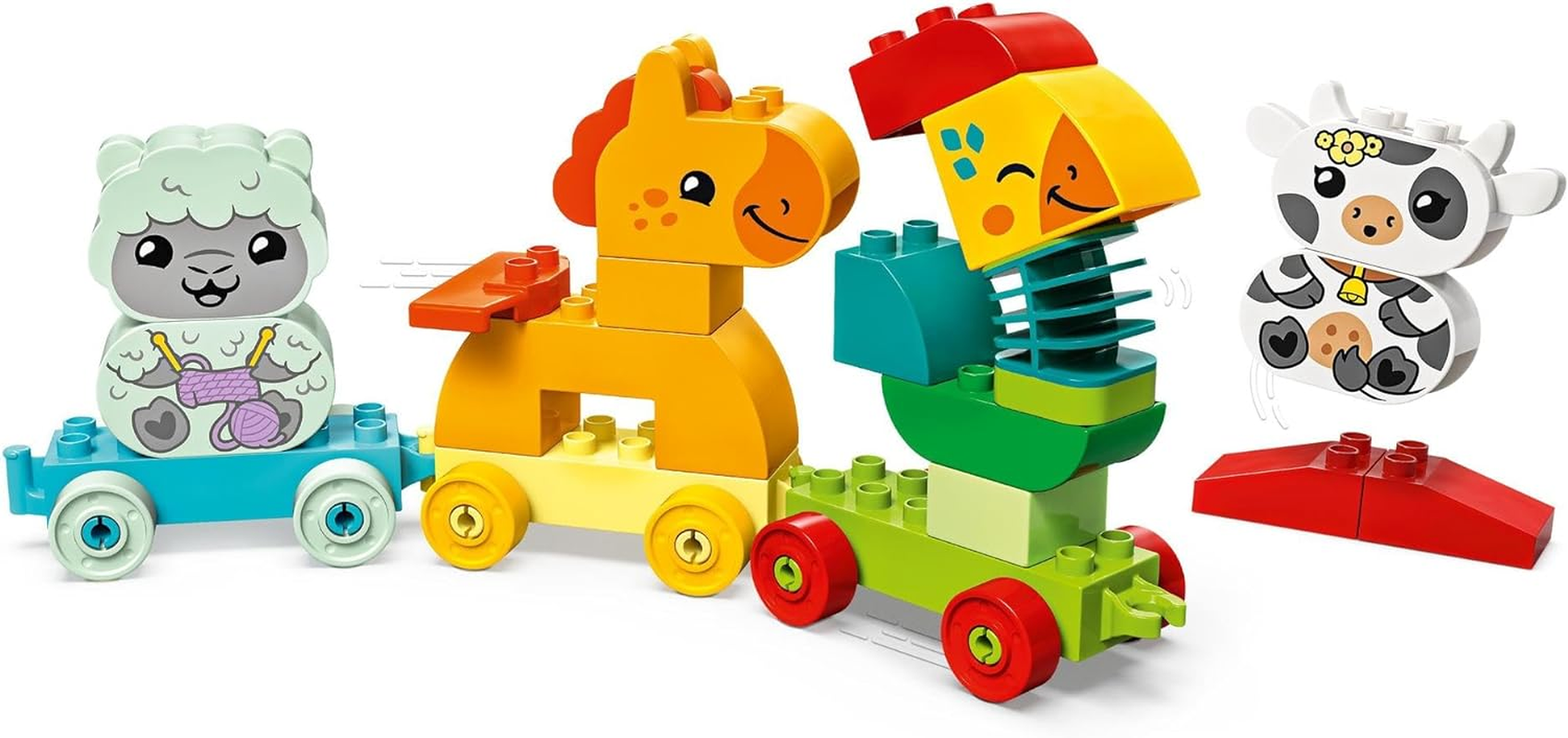 LEGO DUPLO My First Animal Train Toddler Toy for 18+ Month Boys and Girls, Learning Set with Rooster, Horse, and Cow Farm Animal Figures, Educational Kids or Baby Toy,Treat for Preschool 10412
