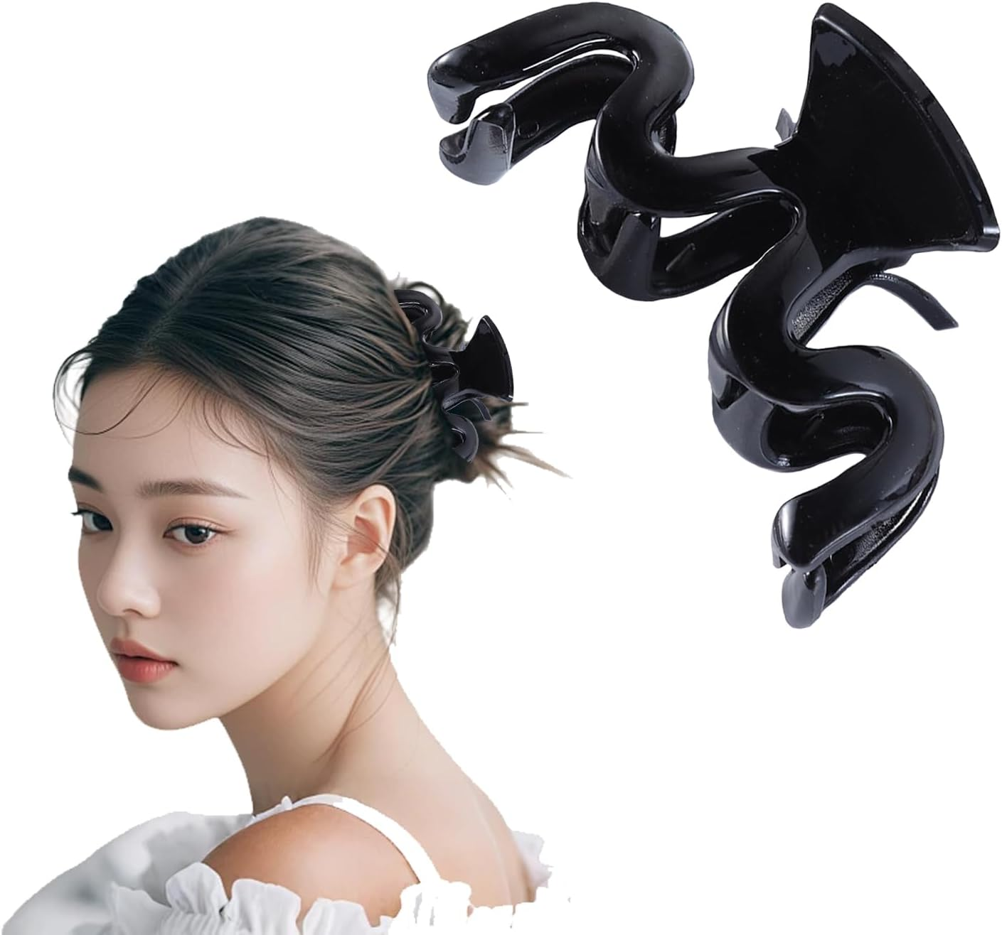 9 Cm Large Hair Clip with Strong Hold, Hair Clip for Women, Long Thick Curly Hair, Acrylic Hair Clips for Women and Girls (Black) image number 2