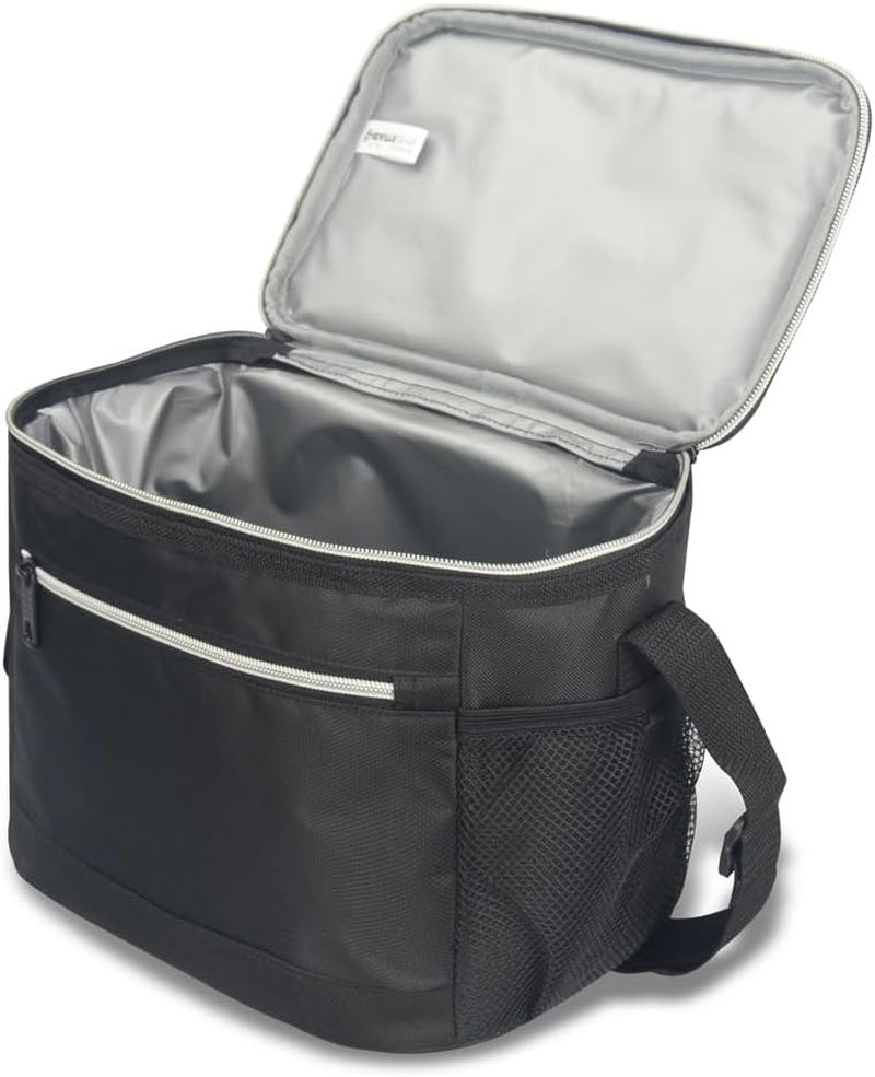 EAGLEMATE BPA Free Insulated Lunch Bag for Adults &ndash; Leakproof Thermal Lunch Box Tote with Shoulder Strap, Reusable Soft Cooler for Men Women Work School Picnic Office Travel (Black) - Gray image number 7