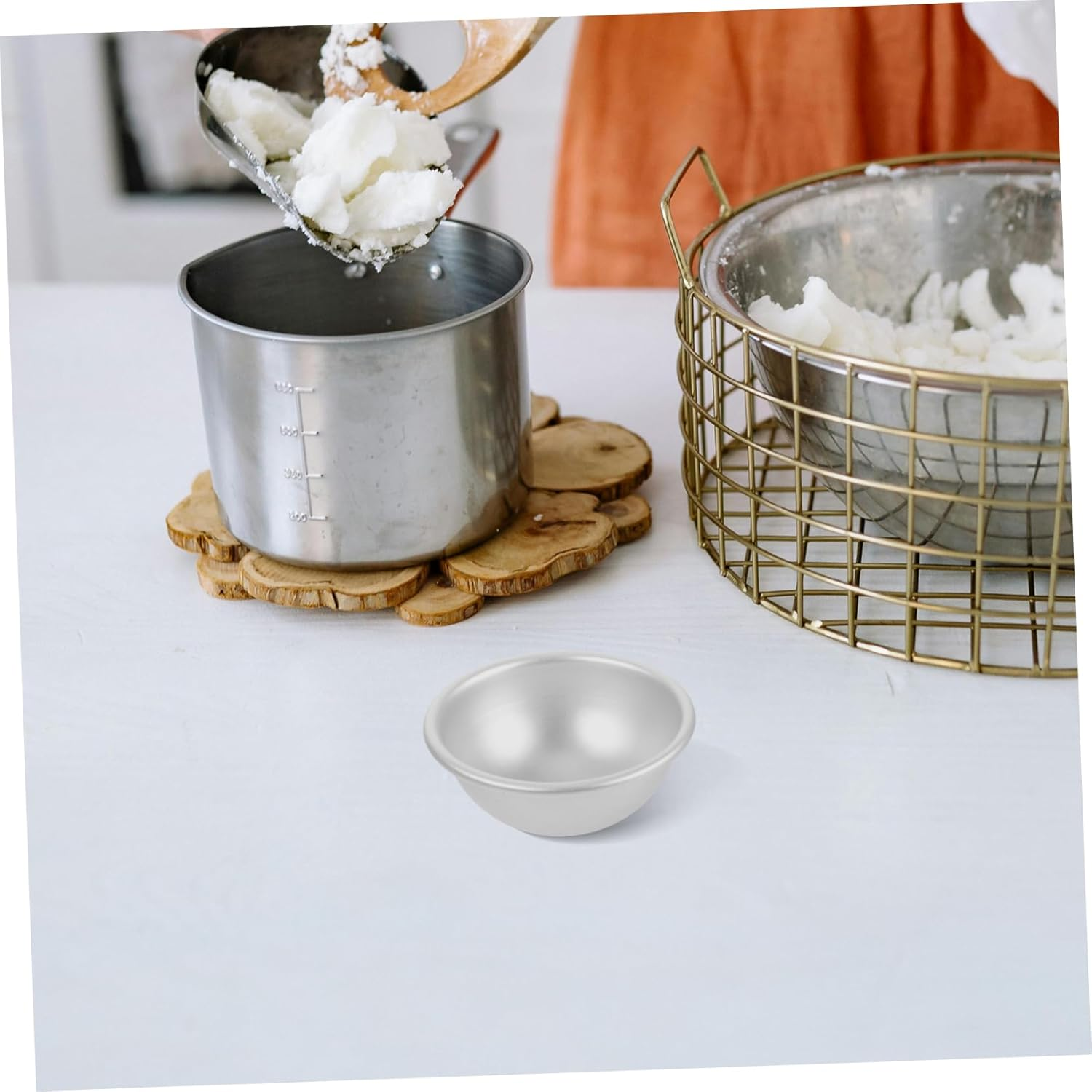 24Pcs DIY Bath Bomb Molds Bath Salt Molds Semicircular Aluminium Alloy Easy Clean Home Professional