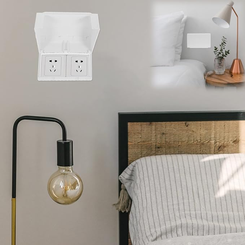 2Pcs Weatherproof in Use Outlet Cover Plug Receptacle Protector for Retrofit Siding Construction White 86 Type image number 6