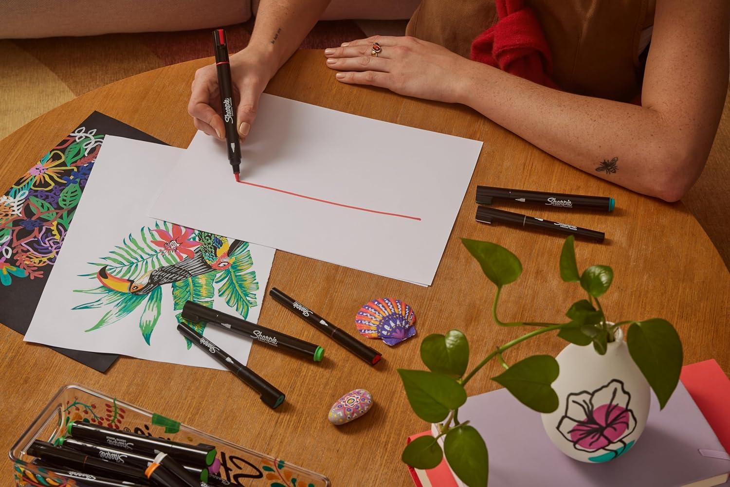 Sharpie 2201182 Creative Brush Tip Acrylic Marker (Pack of 5)