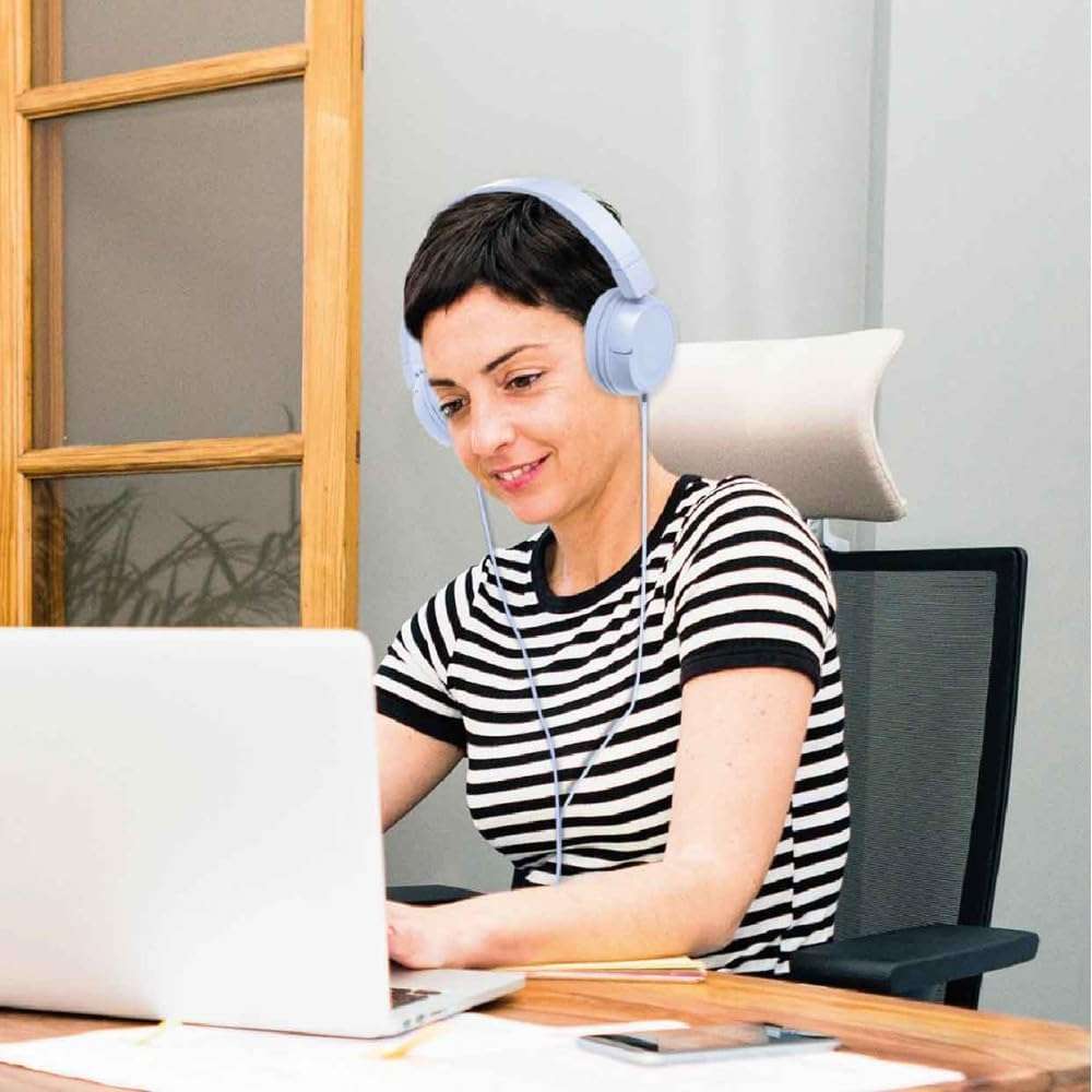 Laser Wired On-Ear Headphones &ndash; Blue &ndash; Foldable Lightweight Headset with Soft Cushioned Earpads & 3.5Mm Audio Jack &ndash; Comfortable Wired Headphones for Kids, Travel & Everyday Listening image number 1