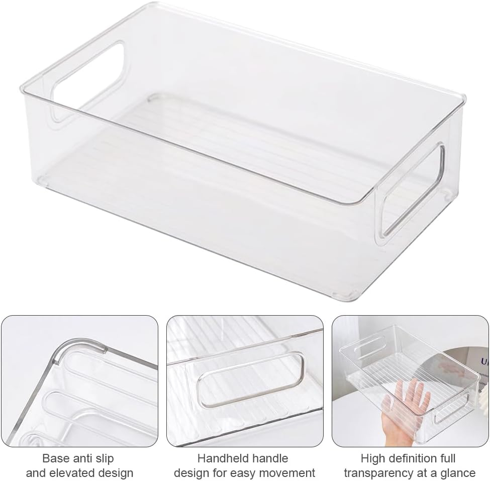Acrylic Makeup Organizers | Acrylic Drawer Organizer Bins Stackable | Large Capacity Desktop Dorm Drawer Storage Rack for Palettes image number 4