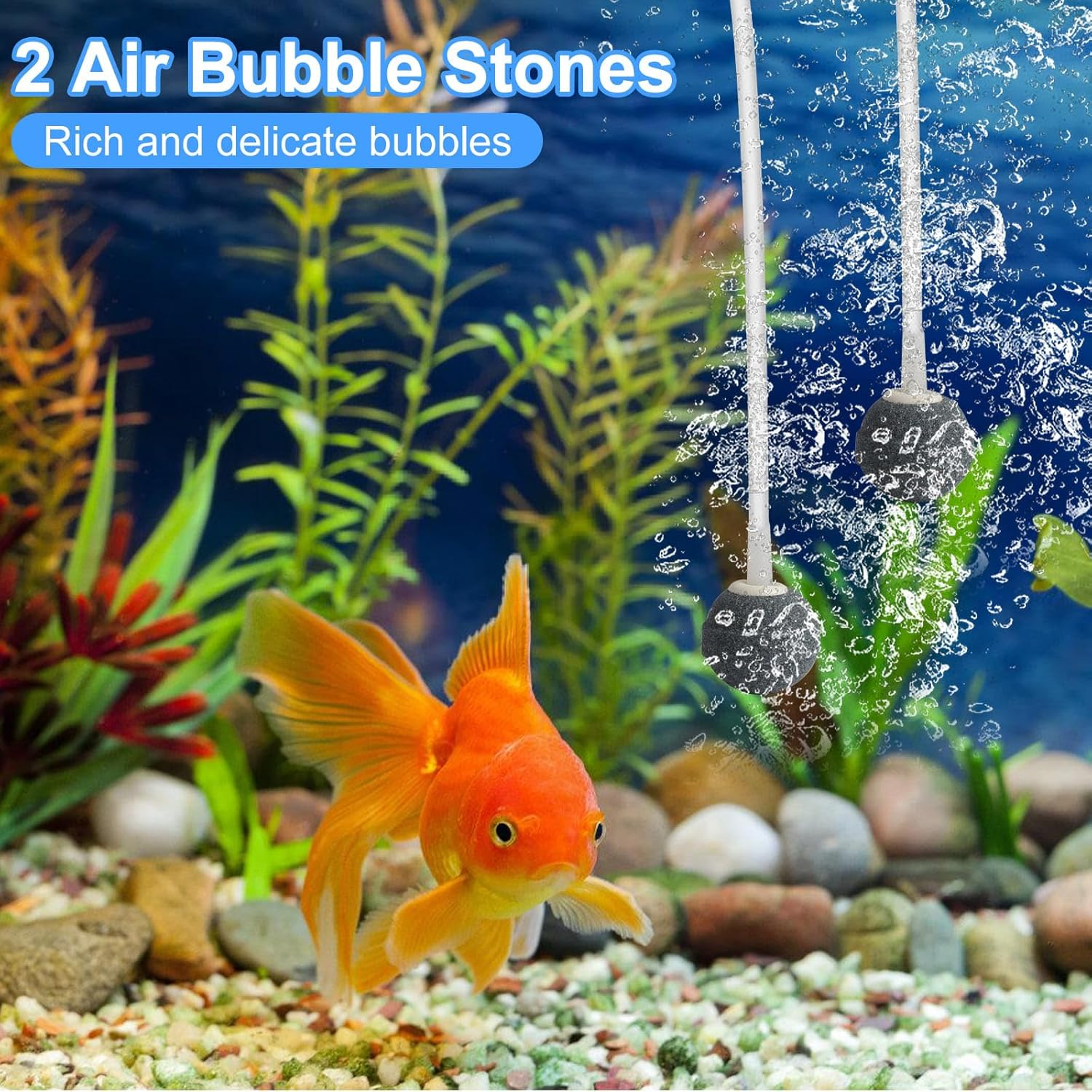 Oxygen Pump for Pond Solar, 4 W Pond Aerator Solar with 2200 Mah Battery, Pond Air Pump with Oxygen Tube and Air Bubble Stone, Air Pump Aquarium Oxygenator for Pond Pool image number 2