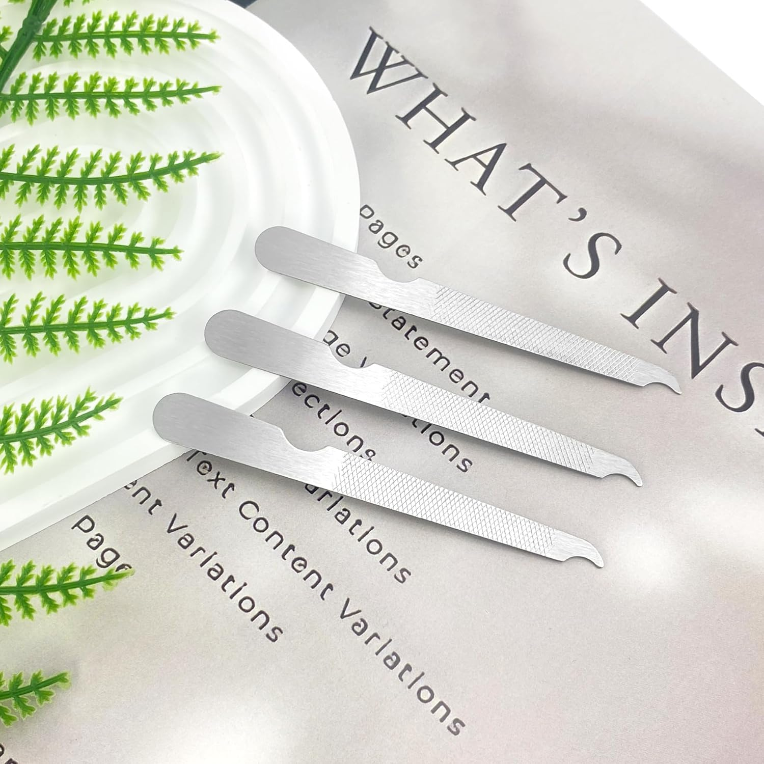 Blingkingdom 3 PCS Stainless Steel Nail File Metal Double Sided Nail File with Curved Sharp Pointed for Salon and Home Manicure Files (Silver) image number 4