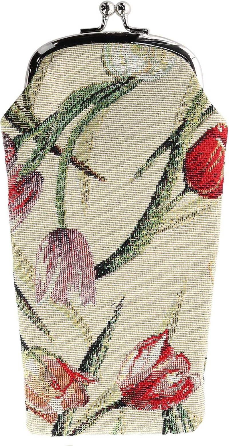 Women'S Tulip Print Tapestry Glasses Case