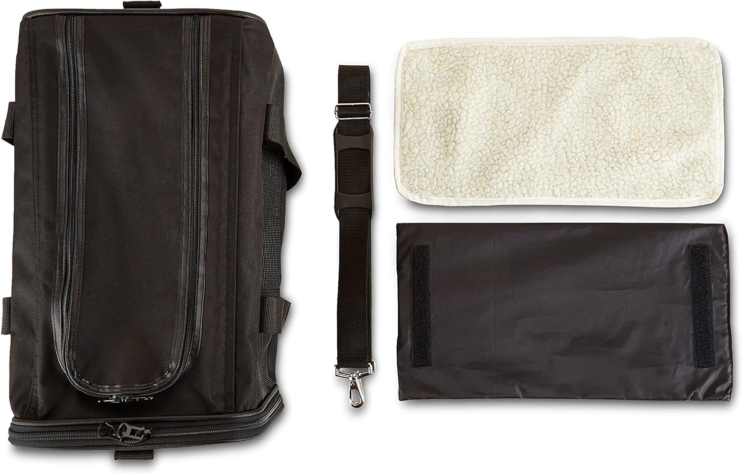 Amazon Basics Soft-Sided Mesh Pet Travel Carrier, Medium, 43.18 X 25.4 X 25.4 CM, Black image number 4